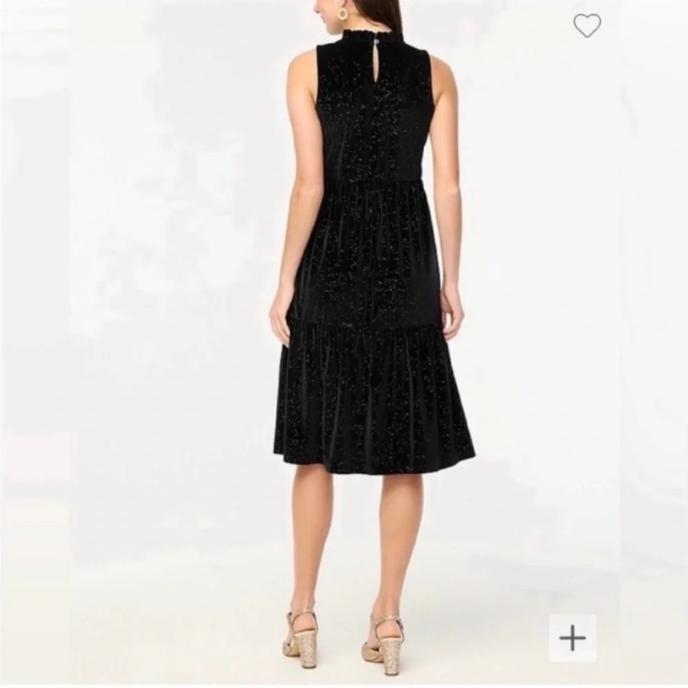 J. Crew Elegant Black Velvet Sleeveless Dress